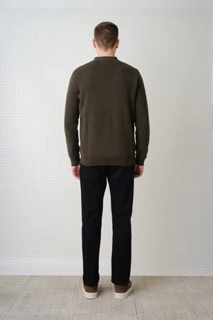 Skall - High Break Cardigan - Dark Olive