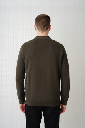 Skall - High Break Cardigan - Dark Olive