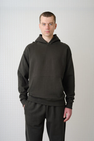 Swansen - 450GSM Brush Back Hoodie - Dark Olive