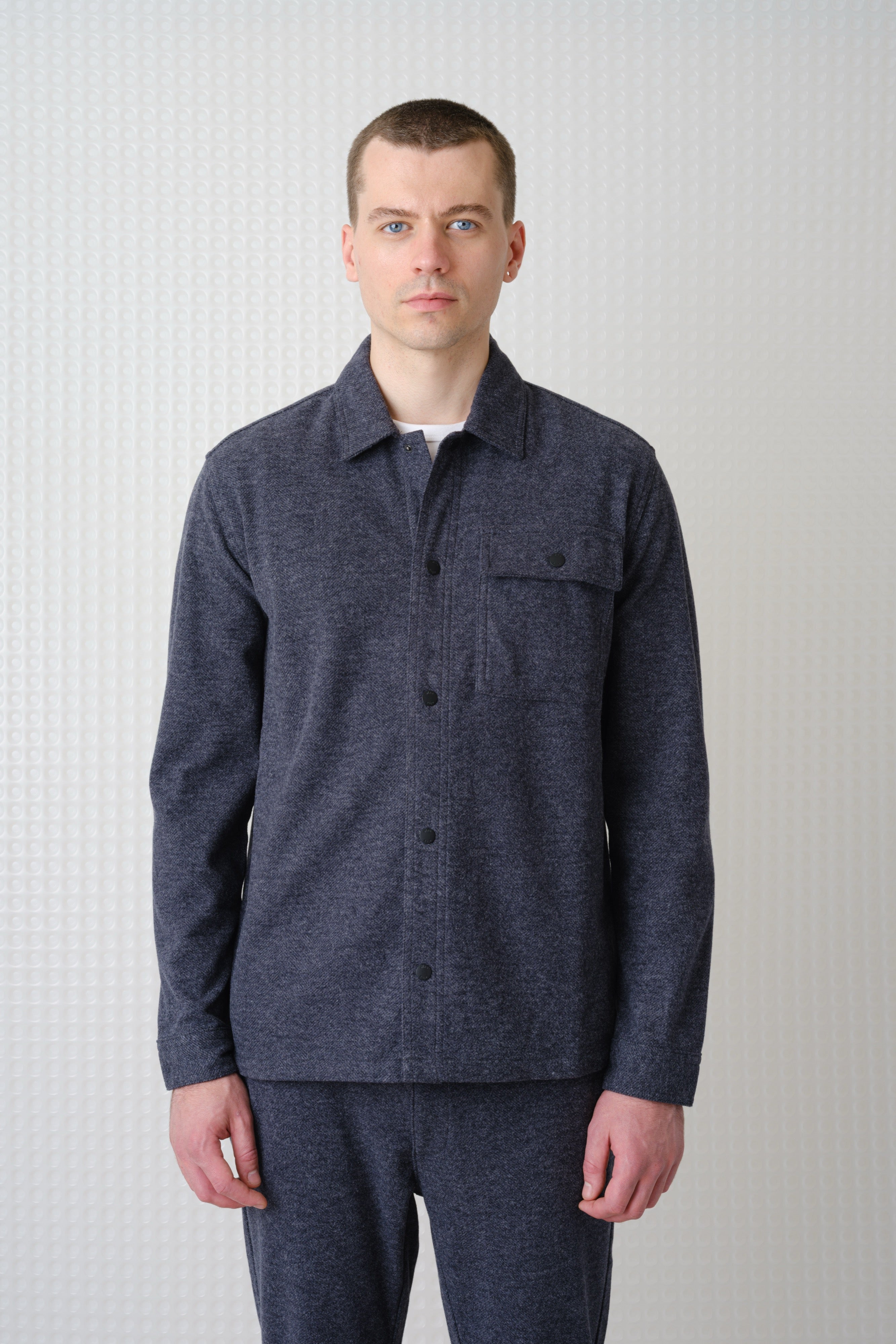 Trail - Herringbone Jersey Shirt - Charcoal