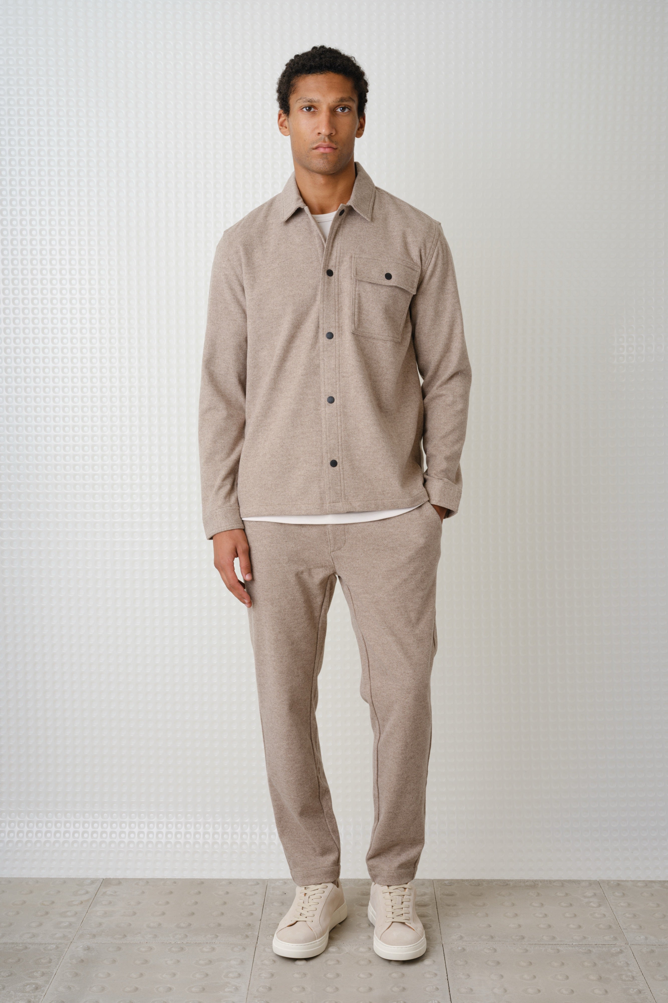 Trail - Herringbone Jersey Shirt - Mushroom