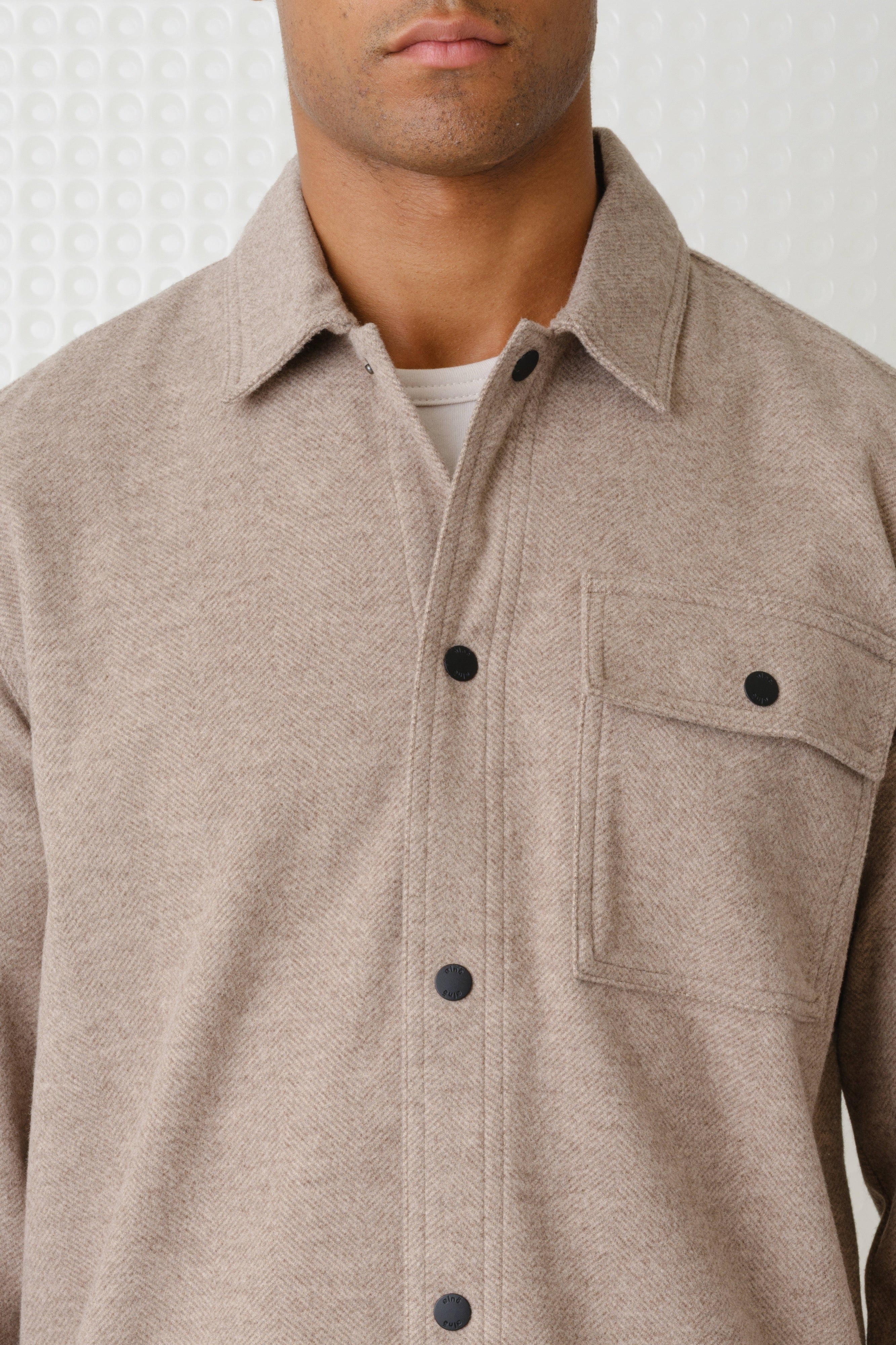 Trail - Herringbone Jersey Shirt - Mushroom