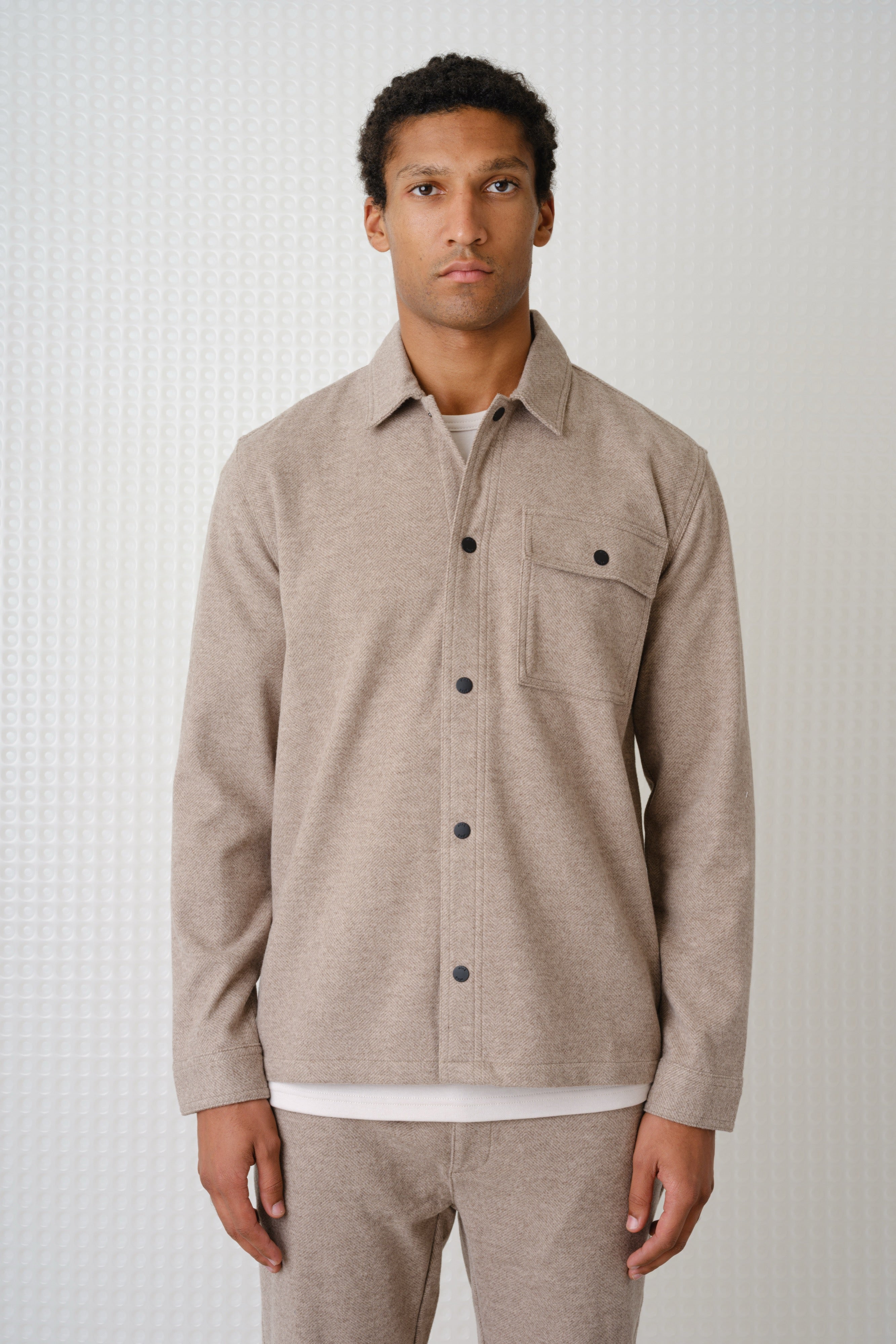Trail - Herringbone Jersey Shirt - Mushroom