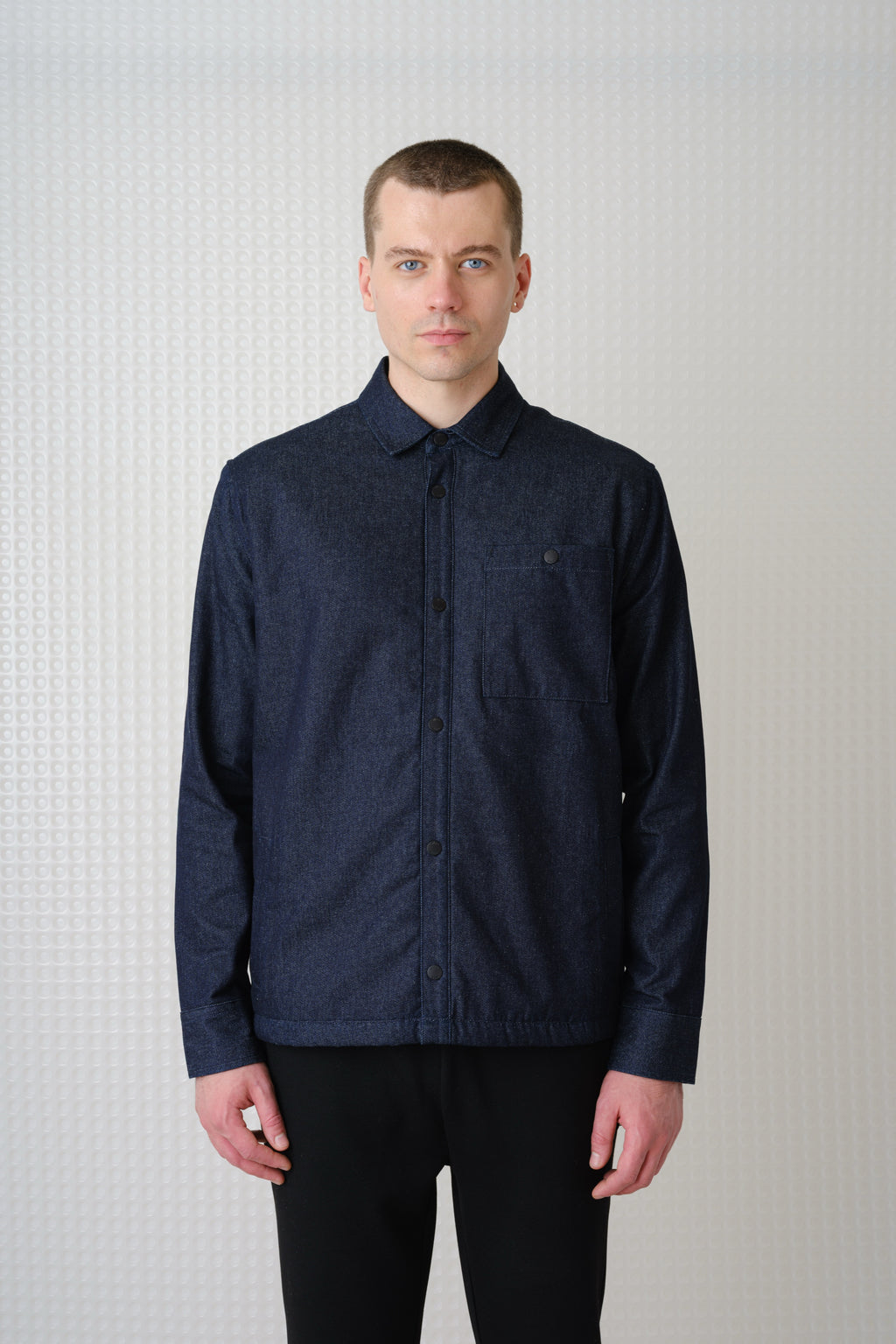 Williams - Sherpa Lined Overshirt - Dark Denim