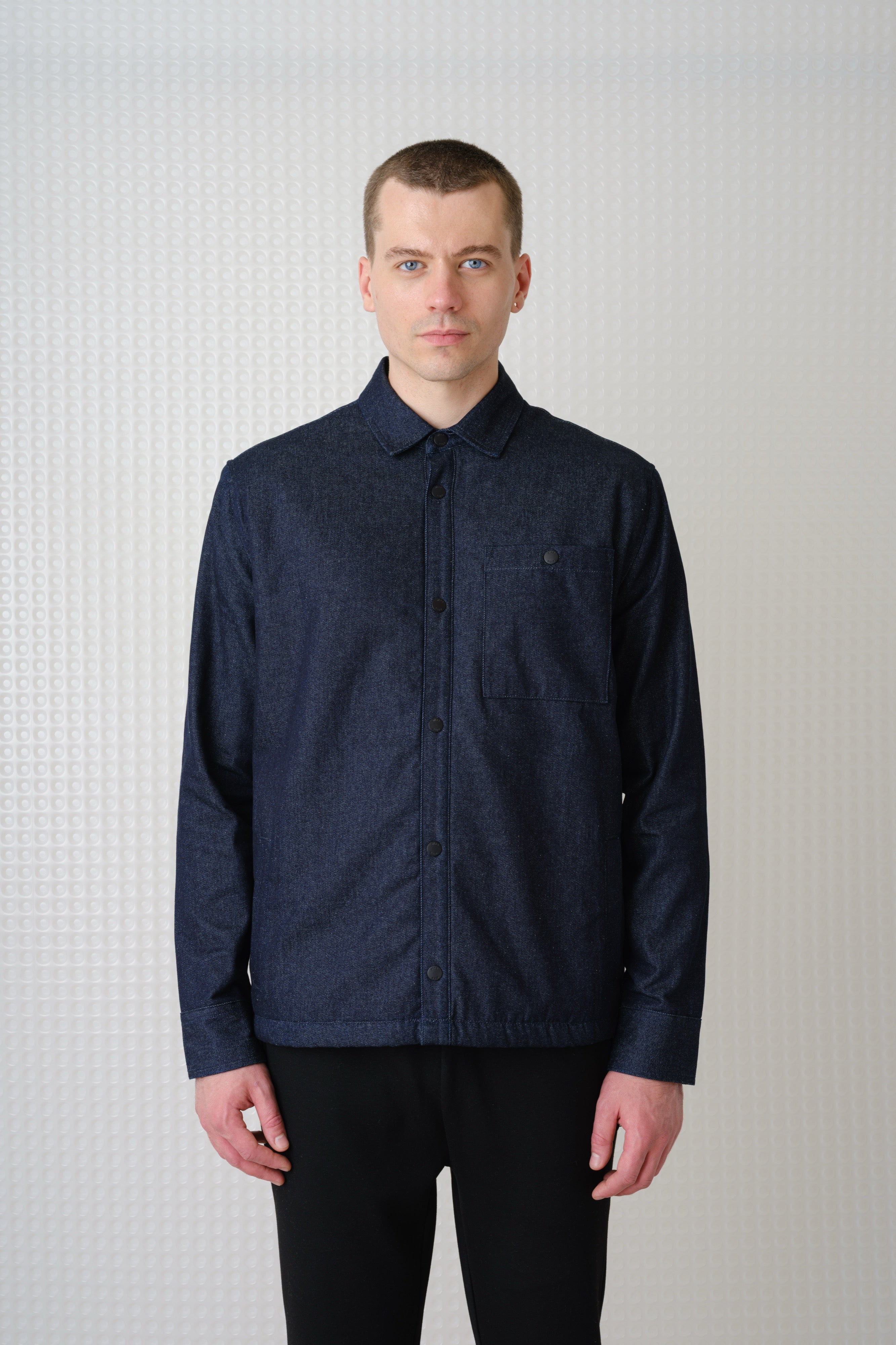 Williams - Sherpa Lined Overshirt - Dark Denim