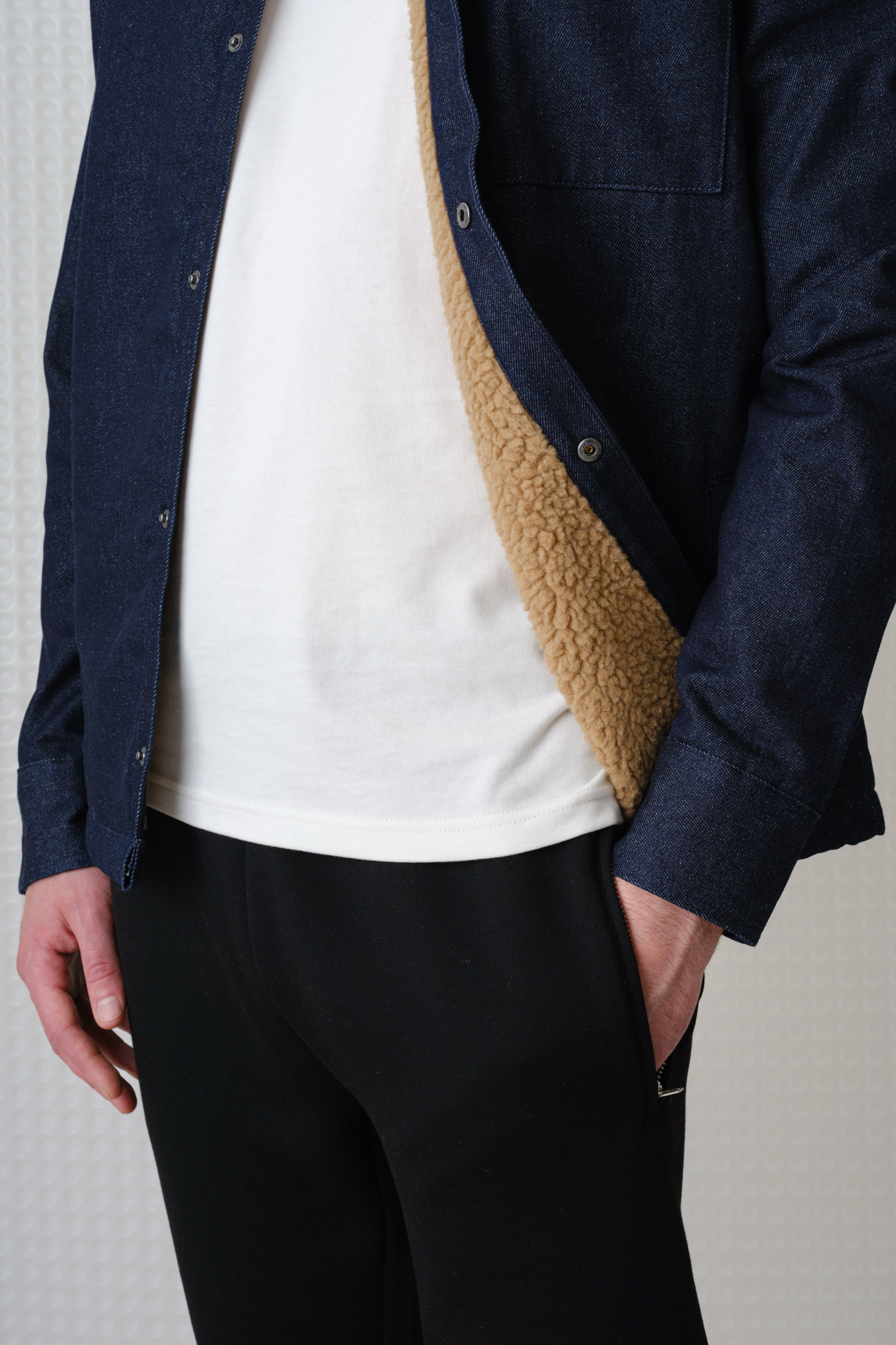 Williams - Sherpa Lined Overshirt - Dark Denim