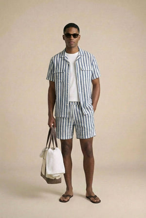 Brock Shorts Co-Ord - Blue / White
