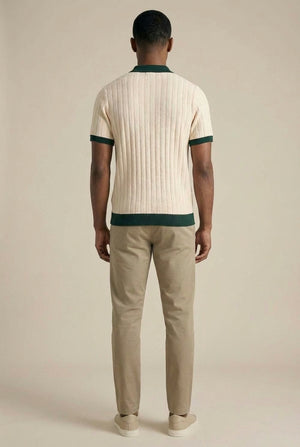 Cobal Polo - Ecru / Bottle Green