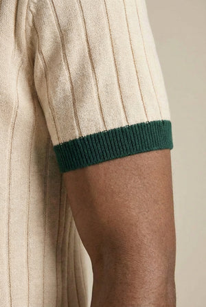 Cobal Polo - Ecru / Bottle Green