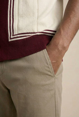 Kitt Polo - Ecru / Burgundy