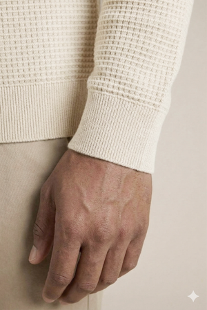 Lucas Knit Polo Cardi - Ecru