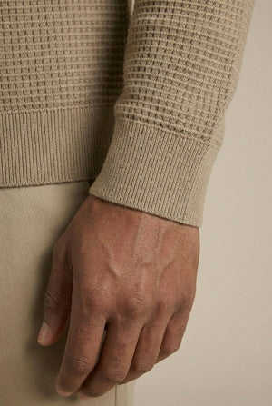 Lucas Knit Polo Cardi - Taupe