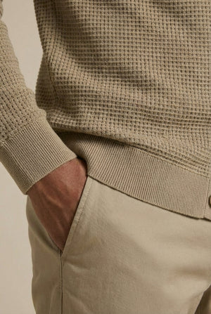 Lucas Knit Polo Cardi - Taupe