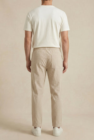 Lulea Striped Trouser Co-Ord - Cappucino