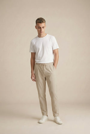 Lulea Striped Trouser Co-Ord - Cappucino