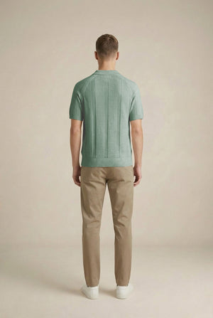 Lund Knit Polo Shirt - Seafoam