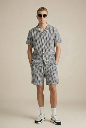 Marcus Shorts Co-Ord - Indigo / Off White