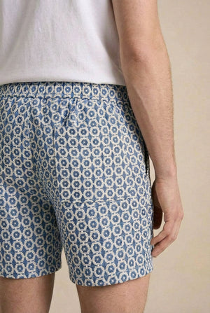 Marcus Shorts Co-Ord - Indigo / Off White