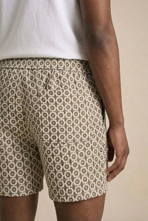 Marcus Shorts Co-Ord - Taupe / Off White