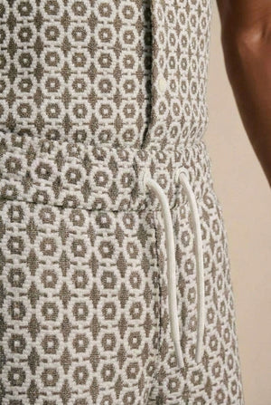 Marcus Shorts Co-Ord - Taupe / Off White