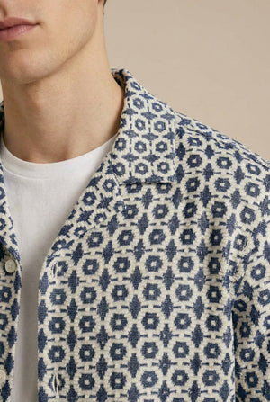 Marcus Shirt Co-Ord - Indigo / Off White