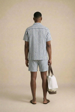 Vester Shirt Co-Ord - White / Navy
