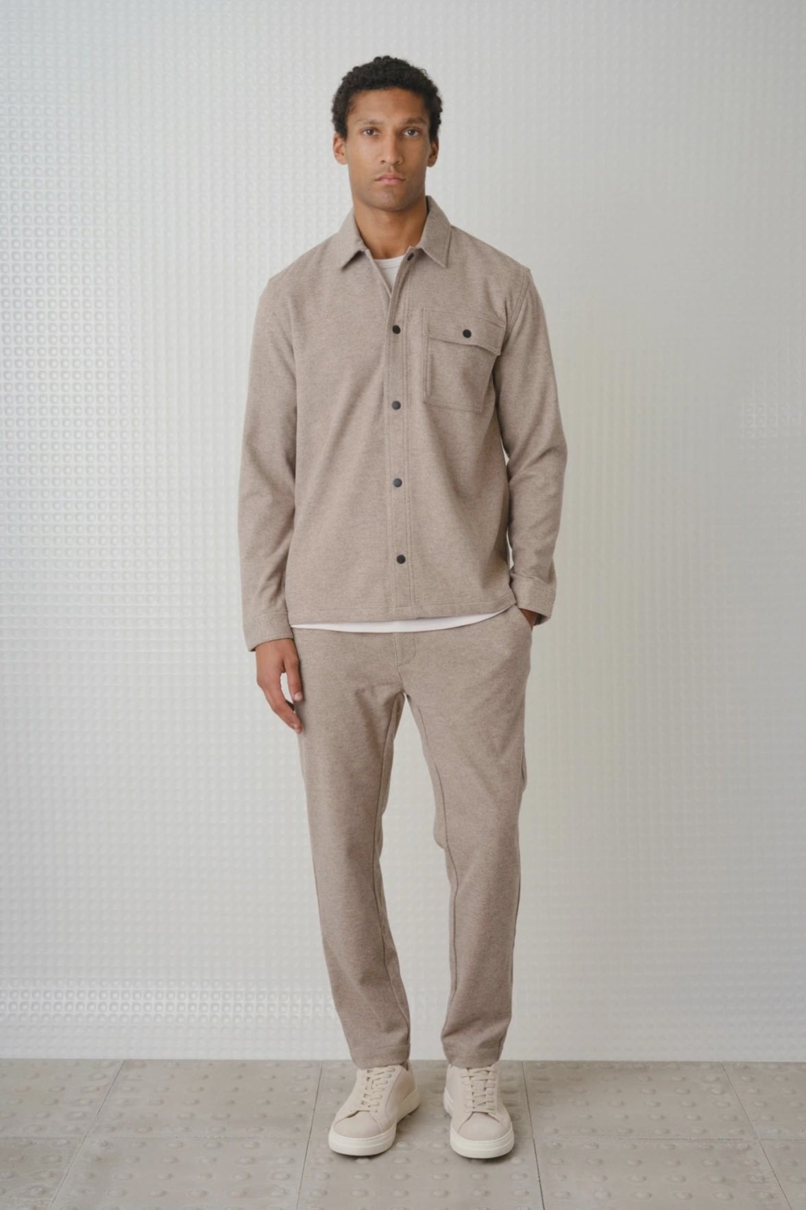 Trail - Herringbone Jersey Shirt - Mushroom